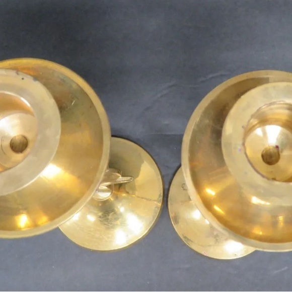 1995 Solid Brass International Silver Co Joy Christmas Candle Set Holiday - Picture 5 of 10